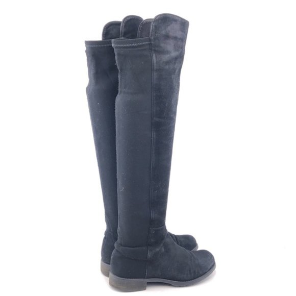 Stuart Weitzman Black Leather Pull on Sock Boots 6M - Picture 5 of 10